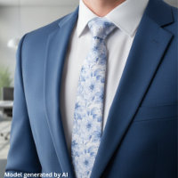 Modern Blue Watercolor Floral Pattern
