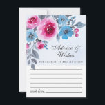 Modern Blue Watercolor Floral Wedding Advice Card<br><div class="desc">Romantic and modern wedding advice & wishes card featuring a floral watercolor design on a pale blue background.</div>