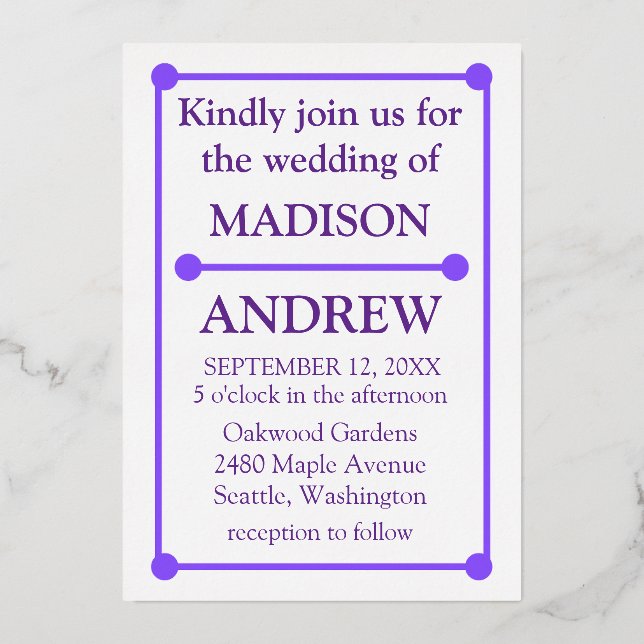 Modern Blue Wavy Wedding Invitation Template  (Front)