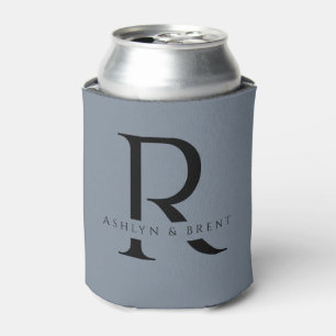 Modern Blue Wedding Can Cooler/Coozie Cooler
