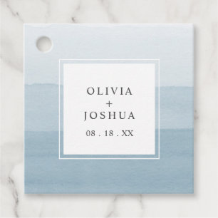 Modern Blue Wedding Favour Tags