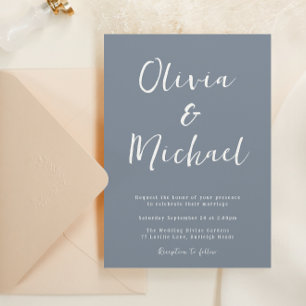 Modern Blue Wedding Invitation