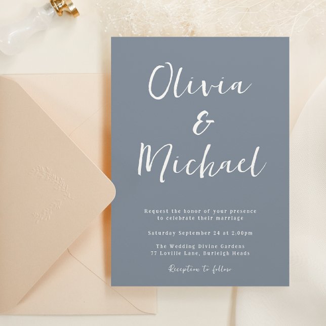 Modern Blue Wedding Invitation (Creator Uploaded)
