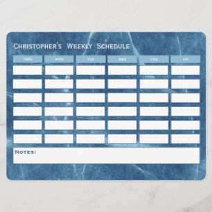 Modern Blue Weekly Schedule School Timetable