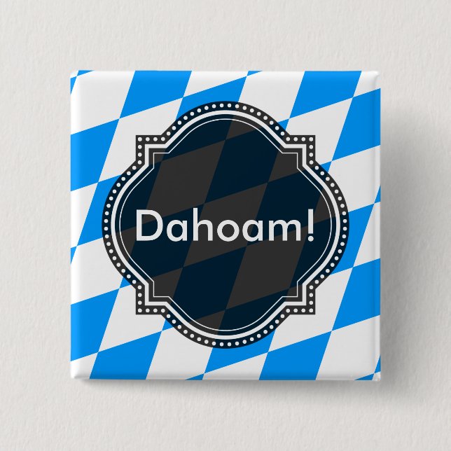 Modern Blue White Fresh Bavaria Pattern 15 Cm Square Badge (Front)