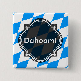 Modern Blue White Fresh Bavaria Pattern 15 Cm Square Badge