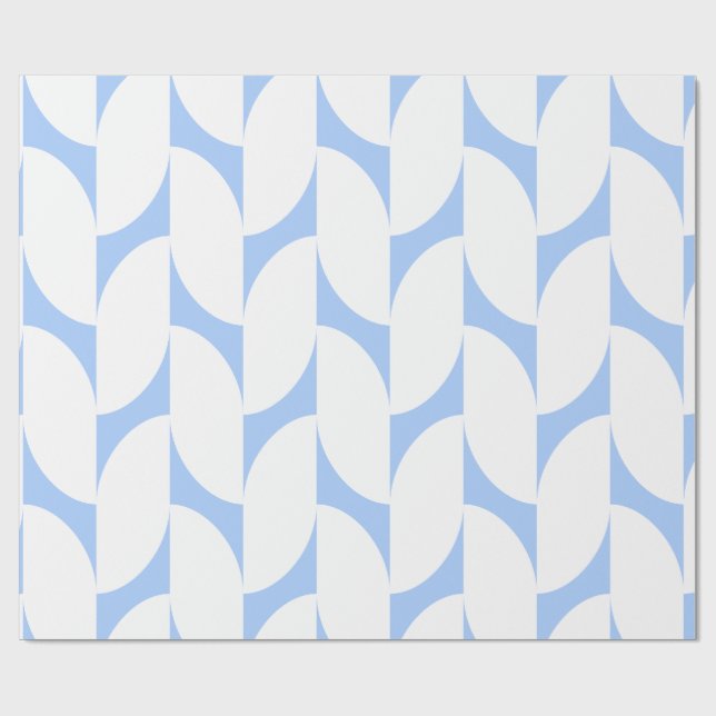 Modern Blue & White Geometric Wrapping Paper (Flat)