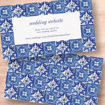 Modern Blue White Mediterranean Wedding Website