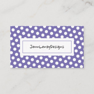 Modern Blue White Polka Dots Pattern Chic Business Card