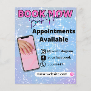 modern blue with sparkle book now small business  flyer