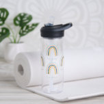Modern blue yellow elegant rainbow gift water bott water bottle<br><div class="desc">Modern blue yellow elegant rainbow gift</div>