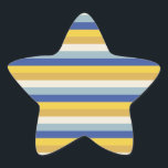 Modern blue yellow gold cream stripes Hanukkah Star Sticker<br><div class="desc">Modern blue,  light blue,  yellow,  gold,  cream bold stripes pattern Hanukkah stickers and labels.</div>