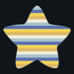 Modern blue yellow gold cream stripes Hanukkah Star Sticker<br><div class="desc">Modern blue,  light blue,  yellow,  gold,  cream bold stripes pattern Hanukkah stickers and labels.</div>