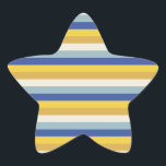 Modern blue yellow gold cream stripes Hanukkah Star Sticker<br><div class="desc">Modern blue,  light blue,  yellow,  gold,  cream bold stripes pattern Hanukkah stickers and labels.</div>