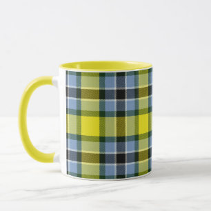Modern Blue & Yellow Tartan Plaid Pattern Mug