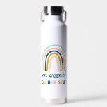 Modern blue yellow teacher elegant rainbow gift wa water bottle<br><div class="desc">Modern blue yellow teacher elegant rainbow gift</div>