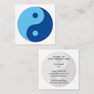 Modern blue YinYang taichi wellness mental health Square Business Card