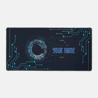 Modern Blueprint Futuristic Compute Interface Desk Mat