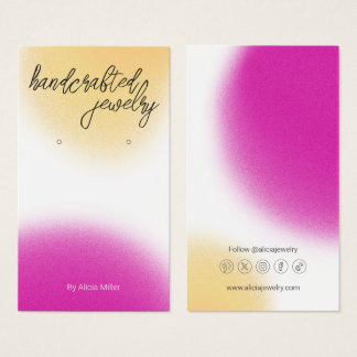 Modern Blur Pink Yellow Earrings Display Card