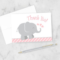Modern Blush and Grey Elephant Girl Baby Shower