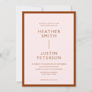Modern Blush and Terracotta Wedding Invitations