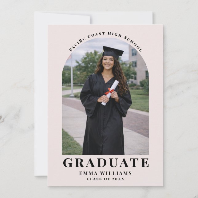 Modern Blush Arch Graduate Announcement (Front)