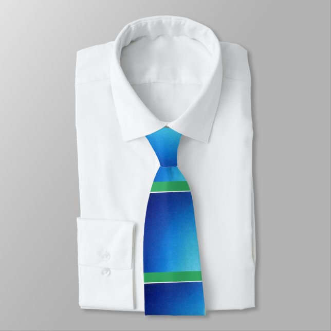 Modern blush blue green stripes watercolor tie (Tied)