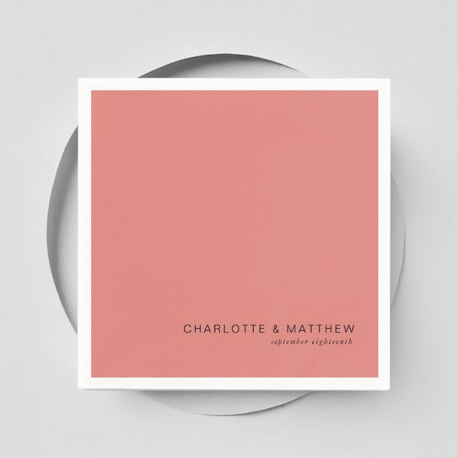 Modern blush-brown napkin (Customer specific, beautiful, modern, minimal, blush-brown, wedding napkins.)