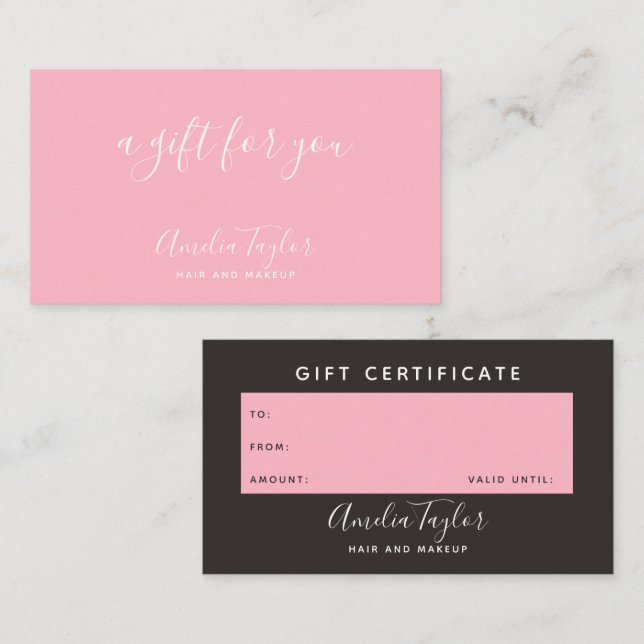 Modern blush cherry blossom gift business cards (Front/Back)