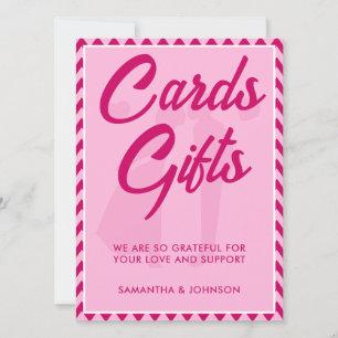 Modern Blush Chevron Wedding Cards and Gifts Sign