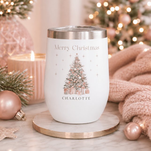 Modern Blush Christmas Tree – Personalised Holiday (Creator Uploaded)