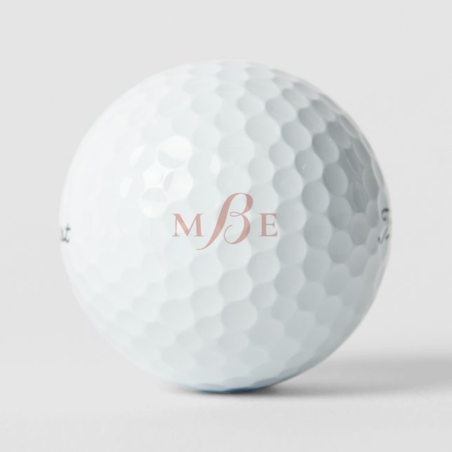 Modern Blush Combo Monogram Titleist Pro VI Golf Balls (Front)