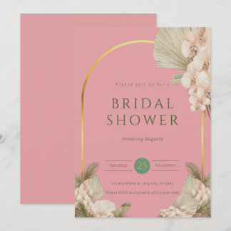 Modern Blush Dusty Pink Bridal Shower Invitation