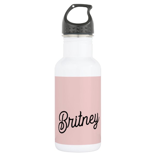 Modern Blush Dusty Pink Monogram and Name  532 Ml Water Bottle (Front)