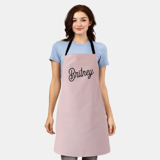 Modern Blush Dusty Pink Monogram and Name  Apron