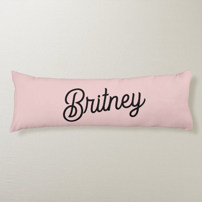 Modern Blush Dusty Pink Monogram and Name  Body Cushion (Front)