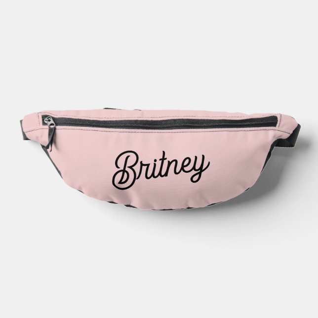 Modern Blush Dusty Pink Monogram and Name  Bum Bags (Lay Down)
