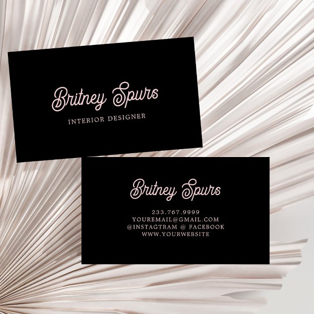 Modern Blush Dusty Pink Monogram and Name  Business Card (Creator Uploaded)