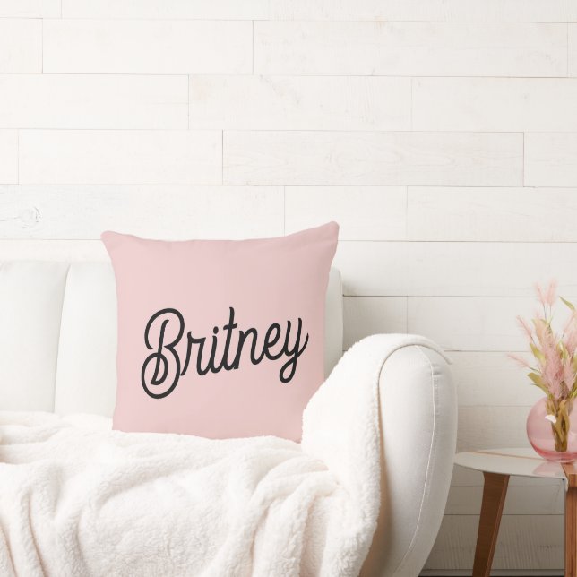 Modern Blush Dusty Pink Monogram and Name  Cushion (Couch)