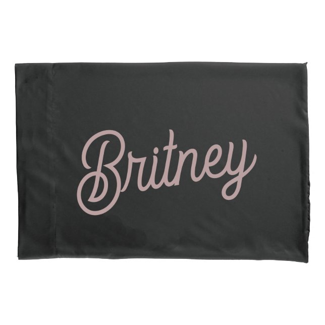 Modern Blush Dusty Pink Monogram and Name  Pillowcase (Front)