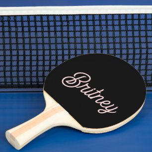 Modern Blush Dusty Pink Monogram and Name  Ping Pong Paddle