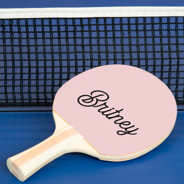 Modern Blush Dusty Pink Monogram and Name  Ping Pong Paddle (Insitu)