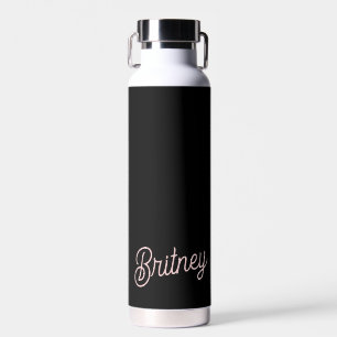Modern Blush Dusty Pink Monogram and Name Water Bottle
