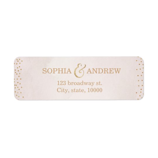 Modern blush faux glitter rose gold return address return address label