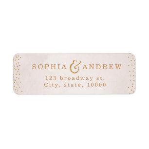 Modern blush faux glitter rose gold return address return address label