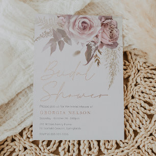 Modern Blush Floral Bridal Shower Real Rose Gold