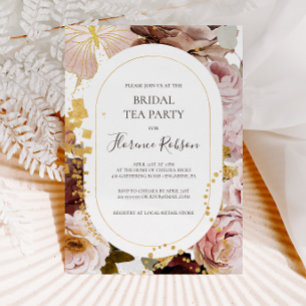 Modern Blush Floral   Bridal Tea Party Invitation
