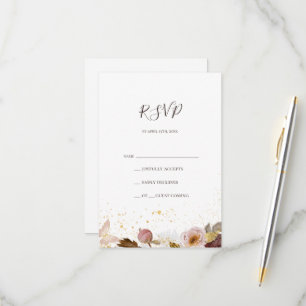 Modern Blush Floral   RSVP Card