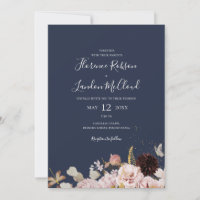 Modern Blush Floral | Simple Casual Navy Wedding