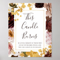 Modern Blush Floral | This Candle Burns Sign